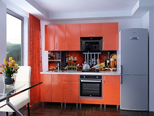 Кухня Модерн фасады Оранж на 1950 мм Бител  магазин Авента мебель картинка