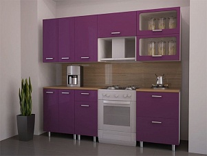 Кухня Модерн фасады Фиолет на 2100 мм со столешницей Тростник 28 мм Бител  магазин Авента мебель картинка